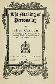 Cover of: The making of personality by Bliss Carman