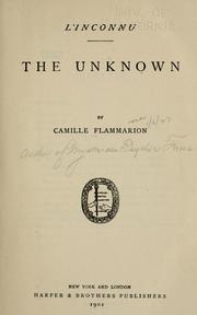 Cover of: L' inconnu: The unknown.