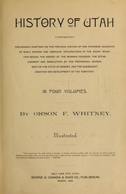 Cover of: History of Utah by Whitney, Orson Ferguson.