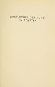 Cover of: Geschichte der Kunst in Aegypten.