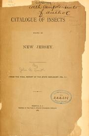 Cover of: Catalogue of insects found in New Jersey.