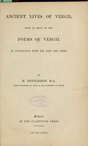 Cover of: Ancient lives of Vergil: with an Essay on the poems of Vergil in connection with his life and times