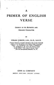 Cover of: A primer of English verse: chiefly in its æsthetic and organic character