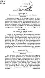 Cover of: History of the College of Physicians and Surgeons in the city of New York, Medical Department of Columbia College
