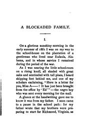 Cover of: A blockaded family: life in southern Alabama during the civil war.