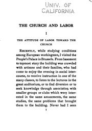 Cover of: The church and labor by Stelzle, Charles