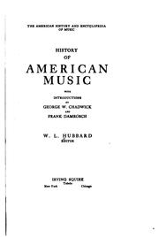 Cover of: History of American music