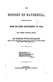 Cover of: The history of Haverhill, Massachusetts
