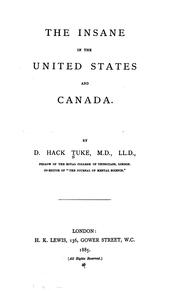 Cover of: The insane in the United States and Canada