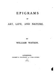 Cover of: Epigrams of art, life, and nature
