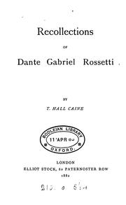 Cover of: Recollections of Dante Gabriel Rossetti