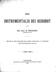 Cover of: Der Instrumentalis bei Herodot