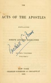 Cover of: Acts of the Apostles: explained...
