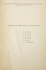Cover of: Additions to the flora of Connecticut by E.B. Harger ... [et al.].