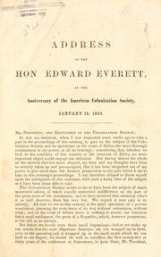 Cover of: Address of the Hon. Edward Everett by Edward Everett