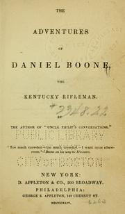 Cover of: adventures of Daniel Boone, the Kentucky rifleman