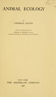 Animal ecology by Charles S. Elton