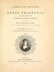 Cover of: Annals of Ireland: three fragments