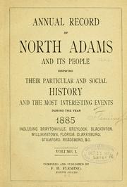Cover of: Annual record of North Adams and its people showing their particular and social history by Fleming, F. H.