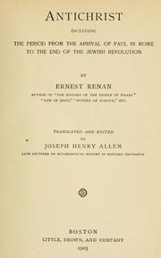 Cover of: Antichrist by Ernest Renan