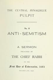 Cover of: Anti-semitism