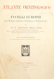 Cover of: Atlante ornitologico by Ettore Arrigoni Degli Oddi