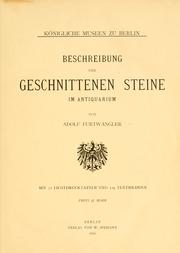 Cover of: Beschreibung der geschnittenen Steine im Antiquarium by Adolf Furtwängler