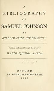 Cover of: A bibliography of Samuel Johnson