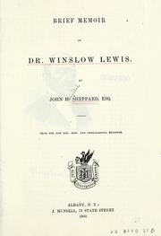 Cover of: Brief memoir of Dr. Winslow Lewis.