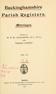 Cover of: Buckinghamshire parish registers. by William Phillimore Watts Phillimore
