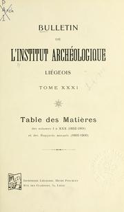 Cover of: Bulletin. by Institut archéologique liégeois.