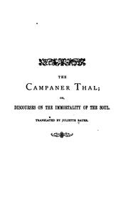 Cover of: Campaner thal: and other writings.