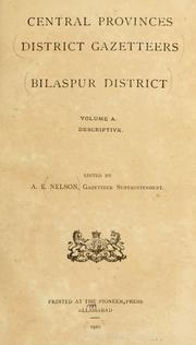Cover of: Central Provinces district gazetteers.