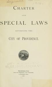 Cover of: Charter and special laws governing the city of Providence.
