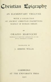 Christian epigraphy by Marucchi, Orazio