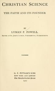 Cover of: Christian science, the faith and its founder by Lyman Pierson Powell