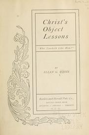 Cover of: Christ's object lessons.