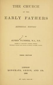 Cover of: The church of the early Fathers: external history