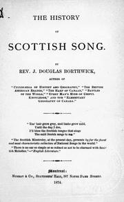 Cover of: The history of Scottish song