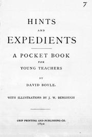 Cover of: Hints and expedients: a pocket book for young teachers