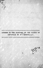 Cover of: Address to the electors of the county of Grenville