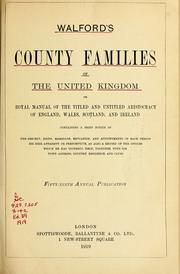 Cover of: The county families of the United Kingdom by Edward Walford