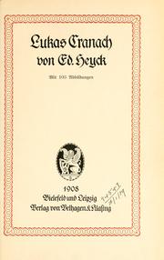 Cover of: Cranachstudien. by Eduard Flechsig