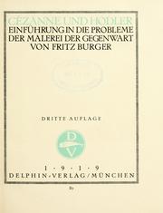 Cézanne und Hodler by Fritz Burger