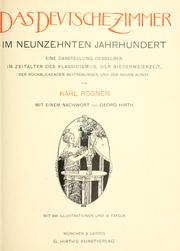 Cover of: Das Deutsche Zimmer von Mittelalter bis zur Gegenwart