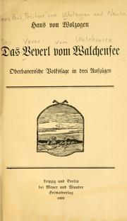 Cover of: Veverl vom Walchensee: oberbayerische Volkssage in drei Aufzügen