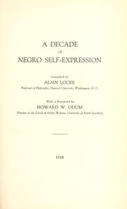 Cover of: A decade of Negro self-expression by Alain LeRoy Locke