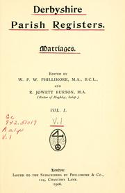 Cover of: Derbyshire parish registers.: Marriages.