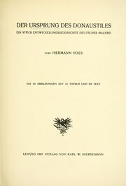 Cover of: Der Ursprung des Donaustriles by Hermann Voss