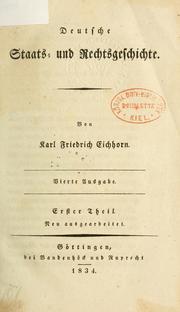 Cover of: Deutsche Staats-und-Rechtsgeschichte.